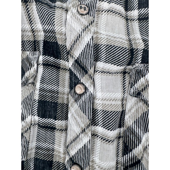 Harley Davidson Flannel Shirt XL Plaid Patches Button Up Embroidered Pearl Snaps - Picture 5 of 15